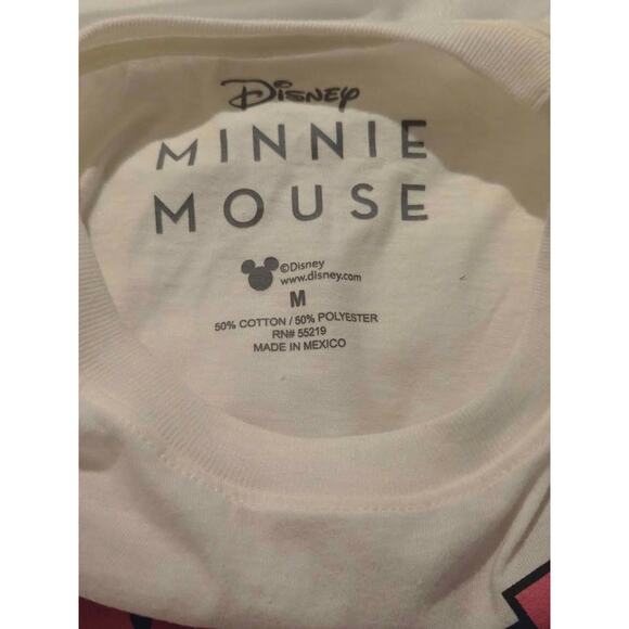 Disney Minnie Mouse Graphic T Shirt Women's Size M Vintage Style Cream Tee - Picture 2 of 6